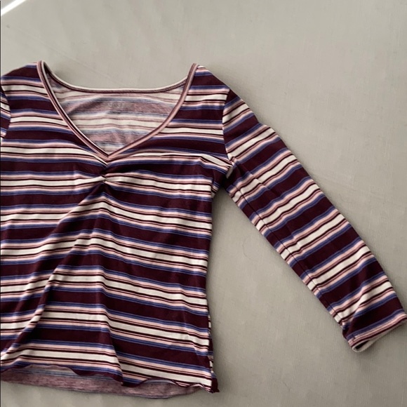 Mudd Burgundy striped long sleeve - Picture 4 of 9